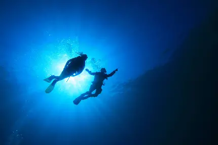 دانلود عکس منحصر به فرد غواصان زیر دریا با کیفیت بالا