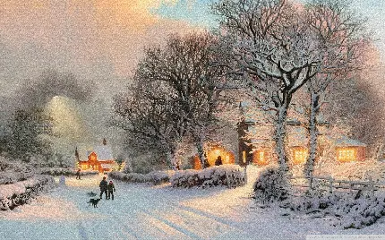 عکس تابلو نقاشی روستا در زمستان اثر هنری آلکسی ساوراسوف