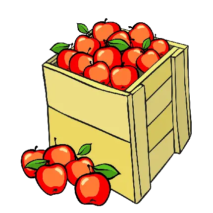 عکس png جعبه های پر سیب قرمز دور بری شده و بدون زمینه 
