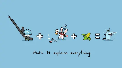 بامزه ترین بک گراند کارتونی تدریس ریاضی با زمینه آبی روشن