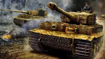 تصویر زمینه طراحی شده از ارتشی بزرگ با تانک های پیشرفته 