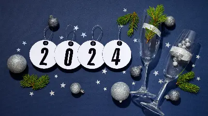 تصویر عدد 2024 برای تبریک سال نو میلادی و کریسمس