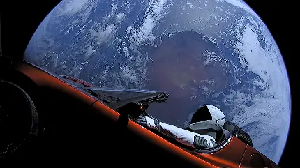 عکس زمینه جالب فضانوری با خودروهای تسلا