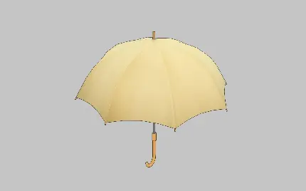 نقاشی ساده چتر زرد با پس زمینه خاکستری