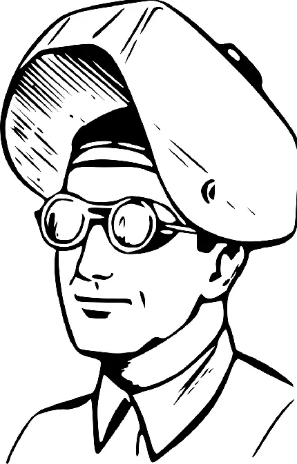 PNG پربازدید نقاشی جوشکار با عینک های جوشکاری مخصوص