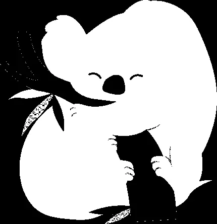 تصویر جالب و دیدنی خرس کوالا پشمالو و بامزه با فرمت PNG 