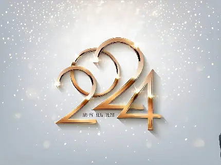 شیک ترین عکس عدد 2024 طلایی برای تبریک سال نو میلادی و کریسمس 2024