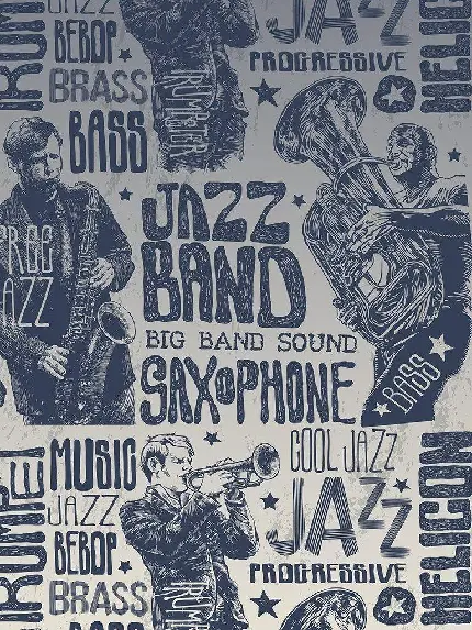 عکس زمینه با طرح موسیقی جاز برای چاپ پوستر دیواری 