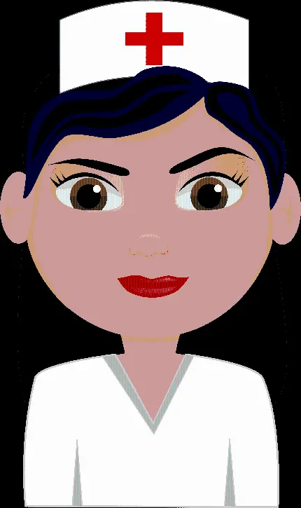 دانلود تصویر دور بری شده کارتونی پرستار خانم با روپوش سفید