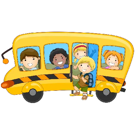 عکس اتوبوس کارتونی مهد کودک ها با طرح زیبا و فرمت PNG