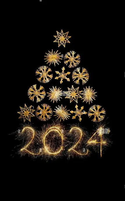 تصویر شیک و مدرن عدد 2024 مناسب تبریک سال جدید میلادی