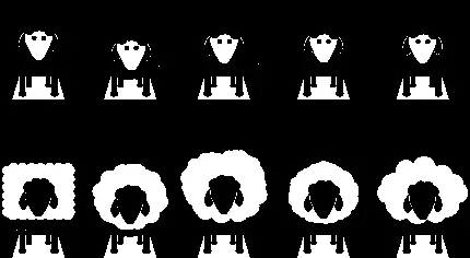 عکس بدون پس زمینه گوسفند های سیاه و سفید با کیفیت بالا