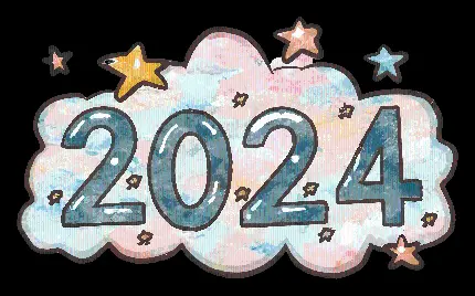 عکس با طراحی سال جدید 2024 با طراحی شاد و زیبا