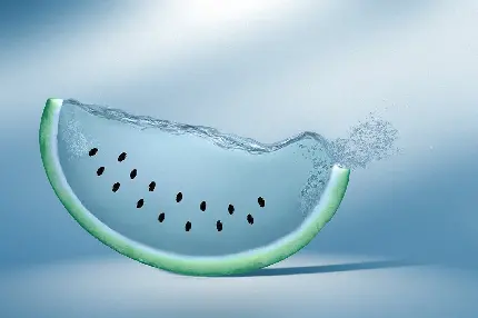 هندوانه گرافیکی نشان دهنده پر آب بودن این میوه تابستانی