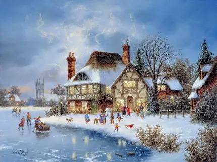 عکس نقاشی محشر از فصل زمستان برای چاپ تابلو 
