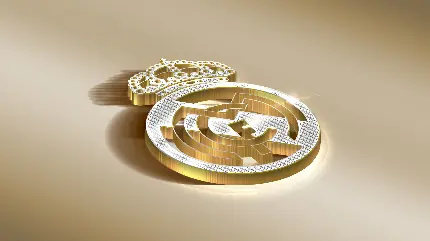 چاپ پوستر والپیپر سه بعدی ارم‌‌ رئال مادرید در تم‌ طلایی و نقره ای