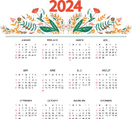 تصویر زمینه جدید تقویم 2024 میلادی به صورت فایل با کیفیت