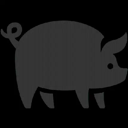 عکس PNG از نقاشی خوک تپل به رنگ خاکستری از جوهره