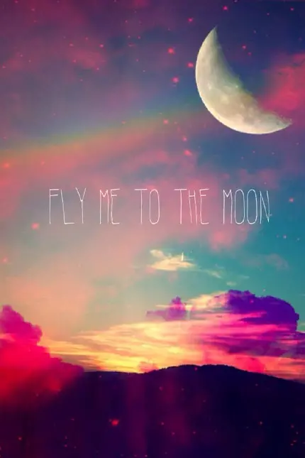 والپیپر خوشگل و پرکاربرد پرواز در آسمان در کنار ماه
