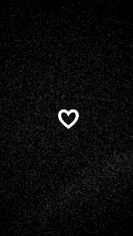 تک قلب کوچک وسط زمینه سیاه برای تصویر زمینه گوشی