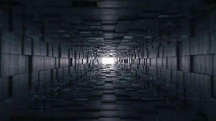 پس زمینه 8k از معماری عجیب و غریب یک تونل تاریک و دارک
