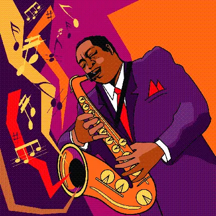 عکس نقاشی از موسیقی جاز متولد شده در سده بیستم میلادی