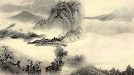 خاص ترین عکس زمینه نقاشی چینی با ترکیب رنگی خاکستری