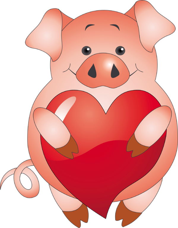 خوشگل ترین عکس کارتونی خوک صورتی بزرگ با بک گراند شفاف