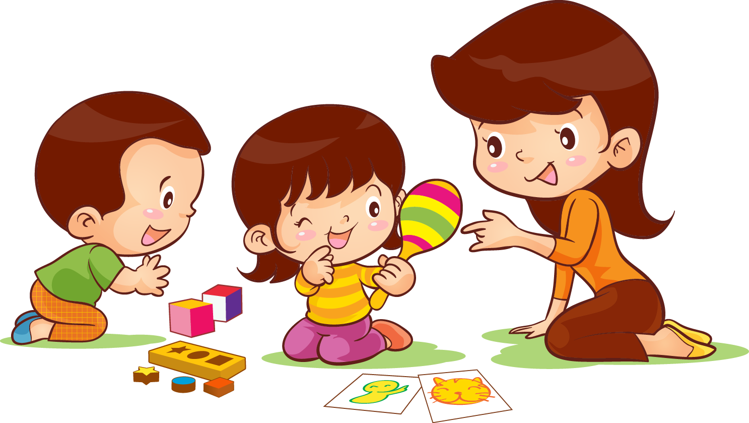 عکس کارتونی بچه های پیش دبستانی و مهد کودکی در حال بازی