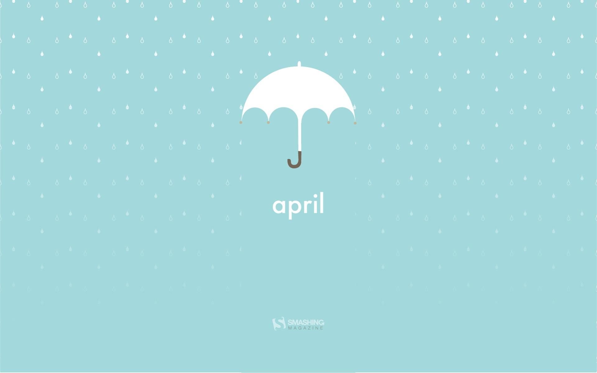 عکس لوگو چتر برگرفته از ماه April با تم رنگی آبی سفید