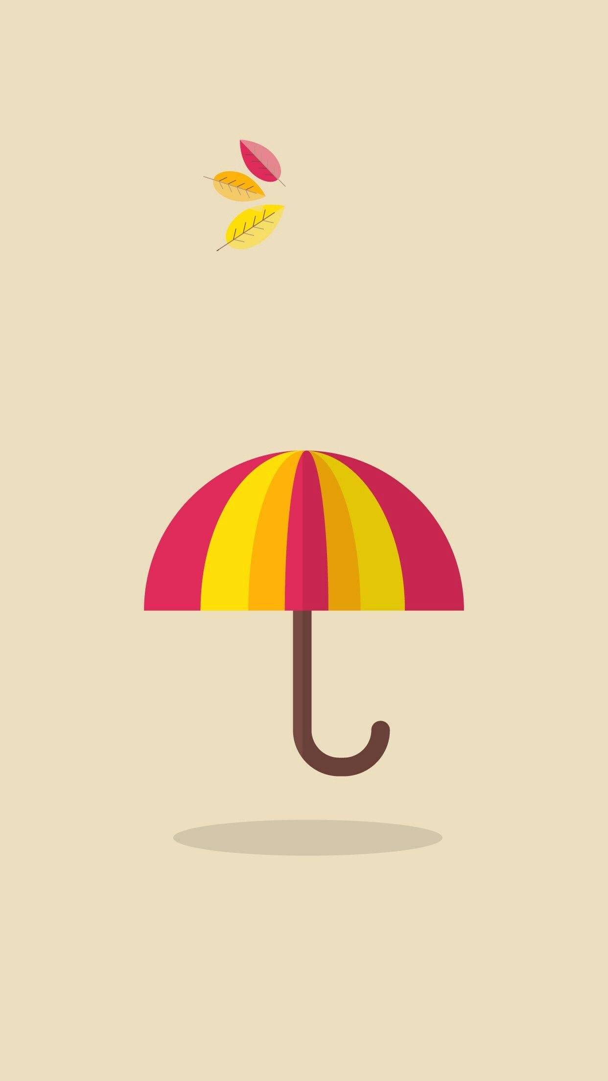 جدیدترین والپیپر مینیمال چتر با تم رنگی پاییزی مخصوص گوشی