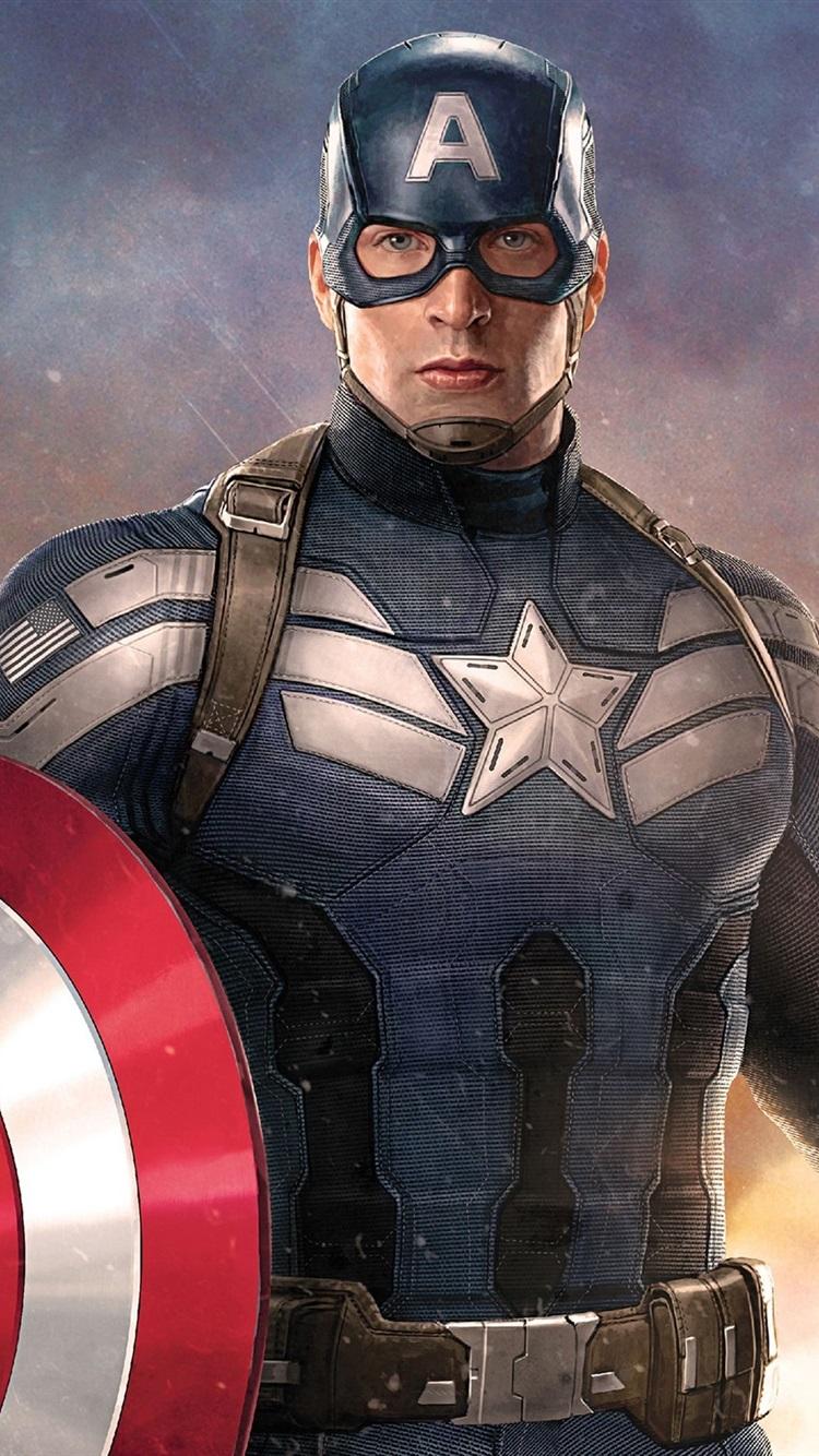 تصویر پس زمینه کریس ایوانز با لباس قهرمانی Captain America