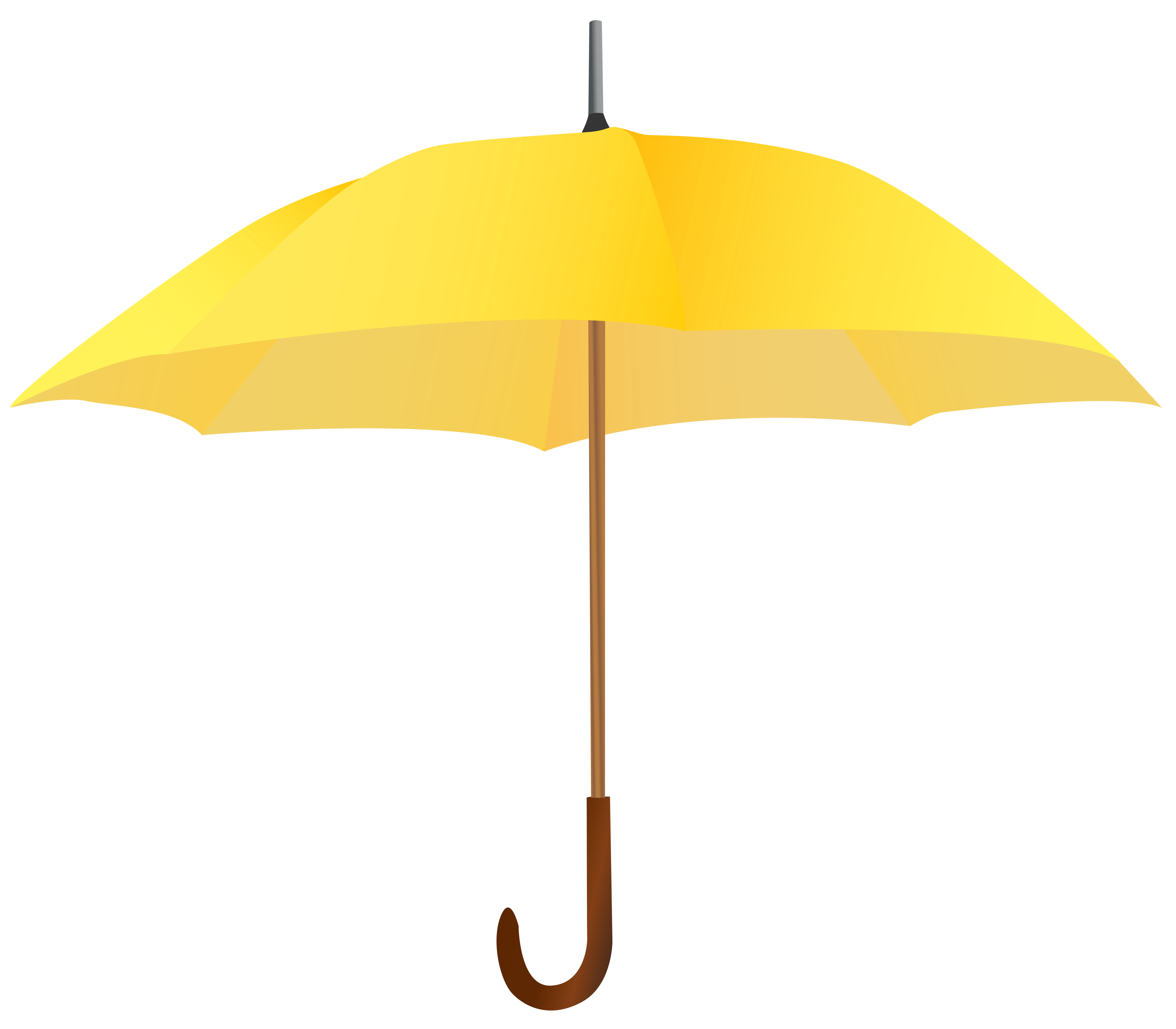 دانلود عکس 4K ساده چتر زرد بزرگ با دسته چوبی قهوه ای
