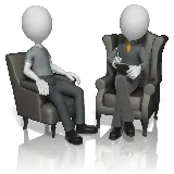چاپ قاب موبایل و گوشی روان‌شناس و مراجعه کننده در جلسه مشاوره رایگان تحصیلی PNG