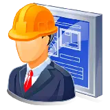 چاپ قاب موبایل و گوشی عکس گرافیکی مهندس عمران بدون چهره با فرمت پی ان جی و دور بری شده 