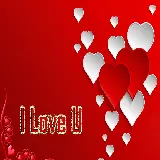 چاپ قاب موبایل و گوشی جمله عاشقانه i love you با رنگ قرمز و قلب های سفید و سرخ