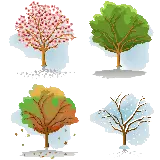 چاپ قاب موبایل و گوشی دانلود عکس درخت های کارتونی در چهار فصل سال