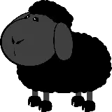 تصویر کارتونی دور بری شده گوسفند سیاه با کیفیت بسیار بالا