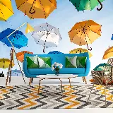 چاپ قاب موبایل و گوشی دانلود عکس چتر های معلق روی دیوار خانه با کیفیت خوب