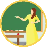 عکس فانتزی تدریس معلم خانم در کلاس درس بدون پس زمینه