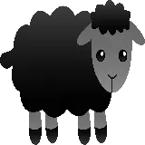 PNG نقاشی گوسفند کارتونی سیاه خوشگل برای پروفایل