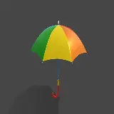 چاپ قاب موبایل و گوشی زمینه چتر رنگارنگ براق ایستاده روی دسته اش با کیفیت بالا
