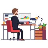چاپ قاب موبایل و گوشی عکس بدون بک گراند فانتزی برنامه نویس مرد بر روی میز کار