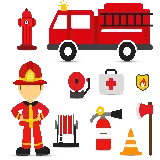 فایل کارتونی شفاف تجهیزات پیشرفته آتش نشانی قرمز رنگ