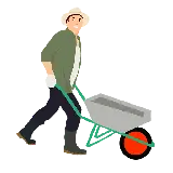 چاپ قاب موبایل و گوشی عکس گرافیکی png کشاورز آقا با چرخ بدون زمینه 