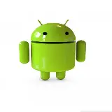 چاپ قاب موبایل و گوشی اسباب بازی ربات سبز براق اندروید Android با پس زمینه سفید ساده 