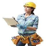 چاپ قاب موبایل و گوشی تصویر دوربری شده و بدون زمینه مهندس عمران خانم با فرمت PNG