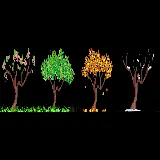 چاپ قاب موبایل و گوشی درخت فانتزی و کارتونی در چهار فصل سال با تصویر png