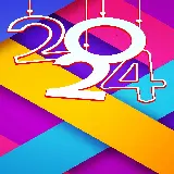 چاپ قاب موبایل و گوشی عکس گرافیکی رنگی رنگی برای تبریک سال نو میلادی 2024 و کریسمس 2024