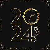 چاپ قاب موبایل و گوشی تصویر عدد 2024 با بکگراند مشکی مخصوص تبریک سالروز تولد حضرت مسیح 